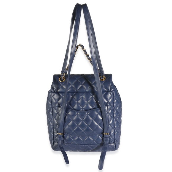 Chanel Navy Quilted Lambskin Small Urban Spirit Backpack - Picture 4 of 10